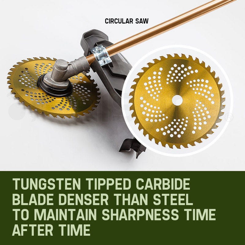 BAUMR-AG 65cc 9in1 Long Reach Garden Multi-tool, Pole Saw, Hedge & Line Trimmer, Brush Cutter, 12" Tree Trimming Pruning Chainsaw Bar, 2 Extension Shafts