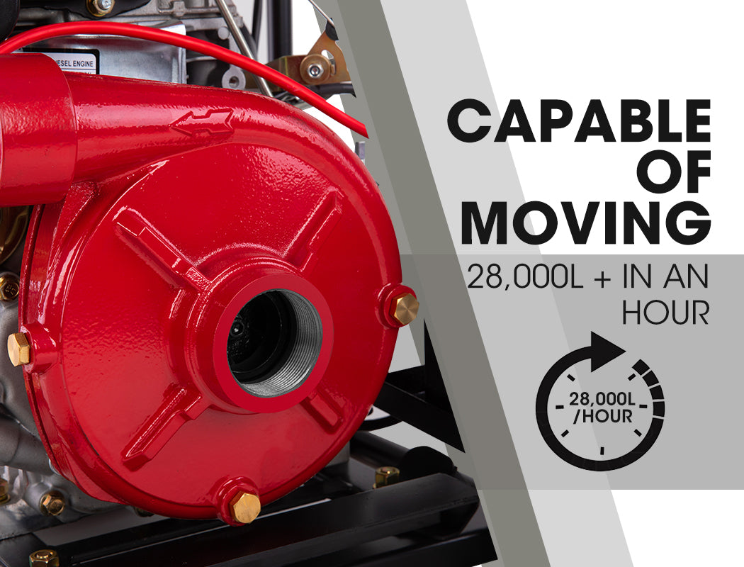 WARTON 2 8HP Diesel High Pressure Water Pump Fire Fighting Irrigation Farm 2 Inch