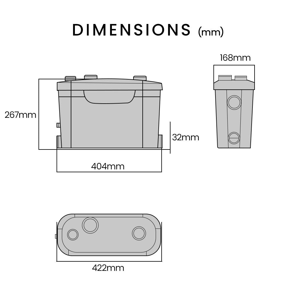 PROTEGE Grey Water Pump, with 3 Inlet, for House, Bathroom, Shower, Sink, Washing Machine