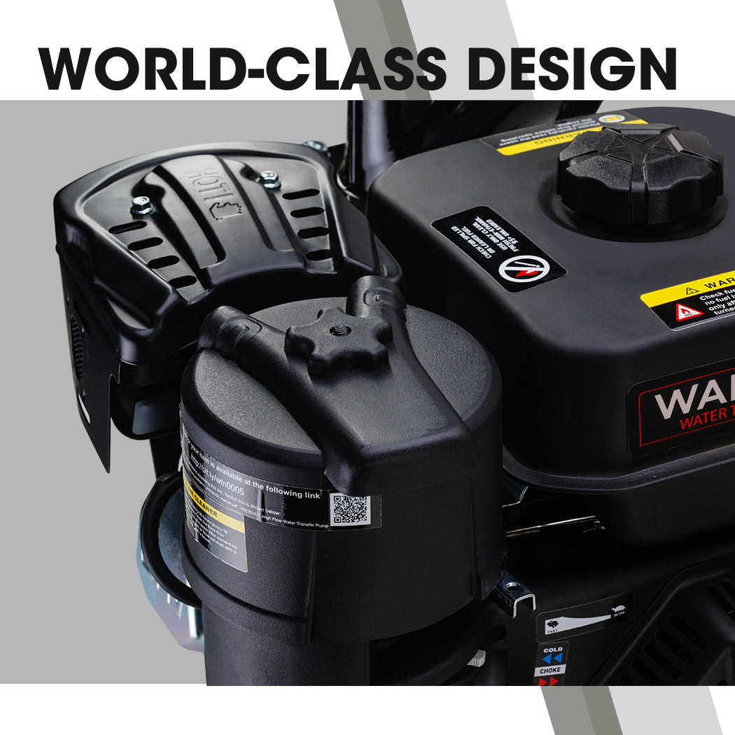 WARTON 2 8HP Petrol High Flow Water Transfer Pump Irrigation Volume Inch