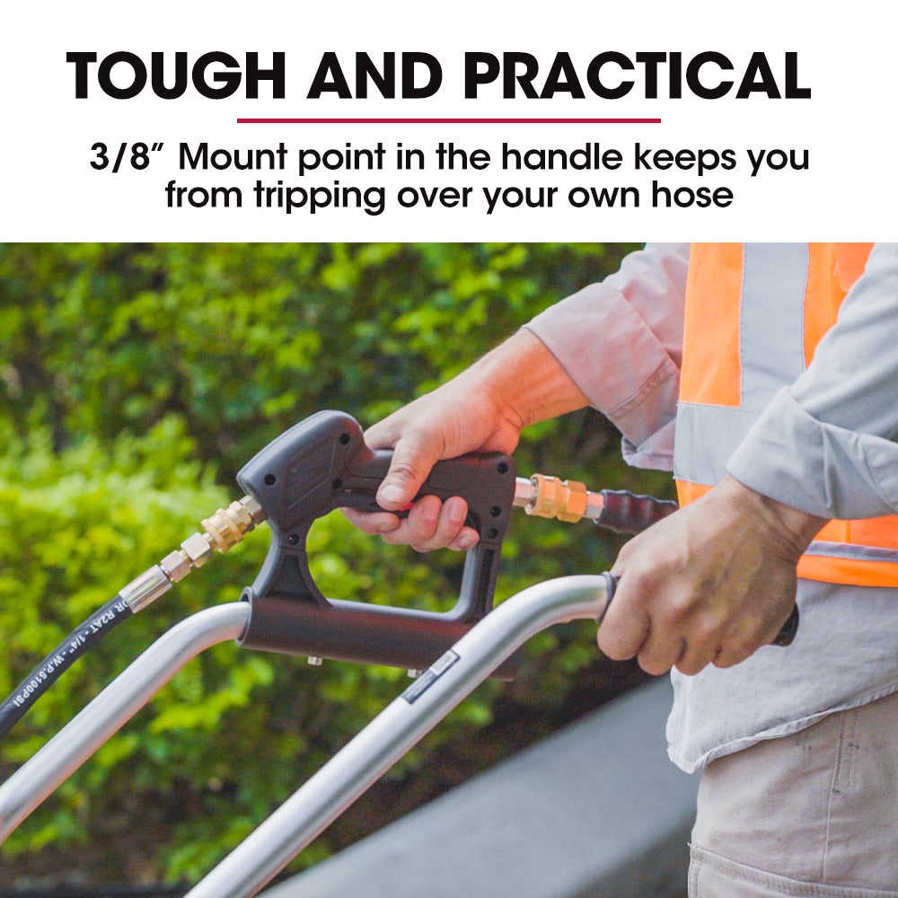 Jet-USA 21 Stainless Steel Pressure Washer Surface Cleaner with Yoke Handlebar, 3/8 Fitting, For Concrete Driveway Patio Floor