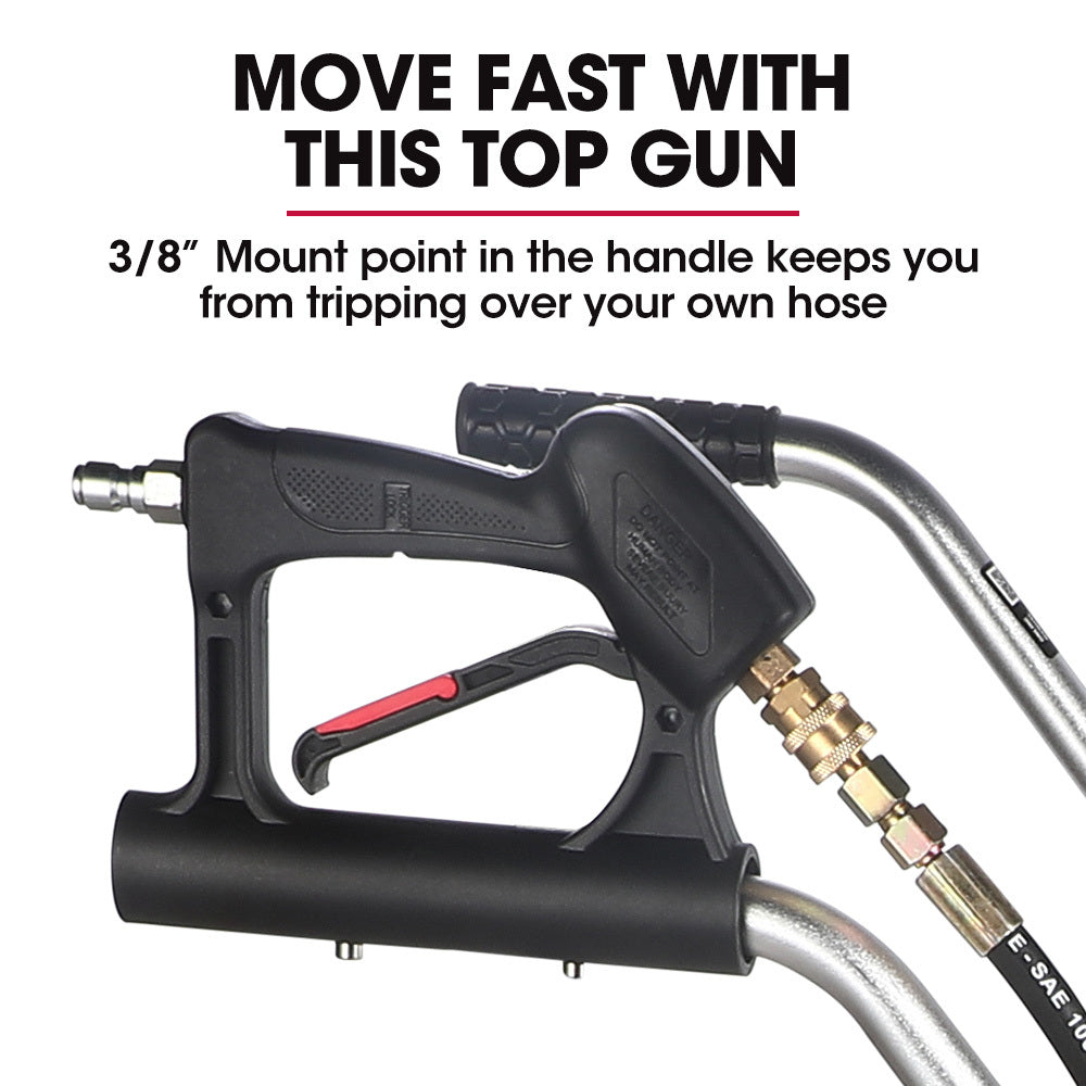 Jet-USA 24 Stainless Steel Pressure Washer Surface Cleaner, 3/8 Fitting, with Yoke Handlebar, For Concrete Driveway Patio Floor