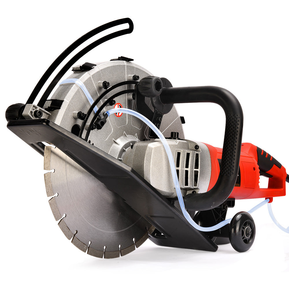 BAUMR-AG 3500W 350mm/14 Electric Concrete Demolition Cut-Off Saw, Wet and Dry Cutting, Diamond Blade, Vacuum Port, 15A Plug