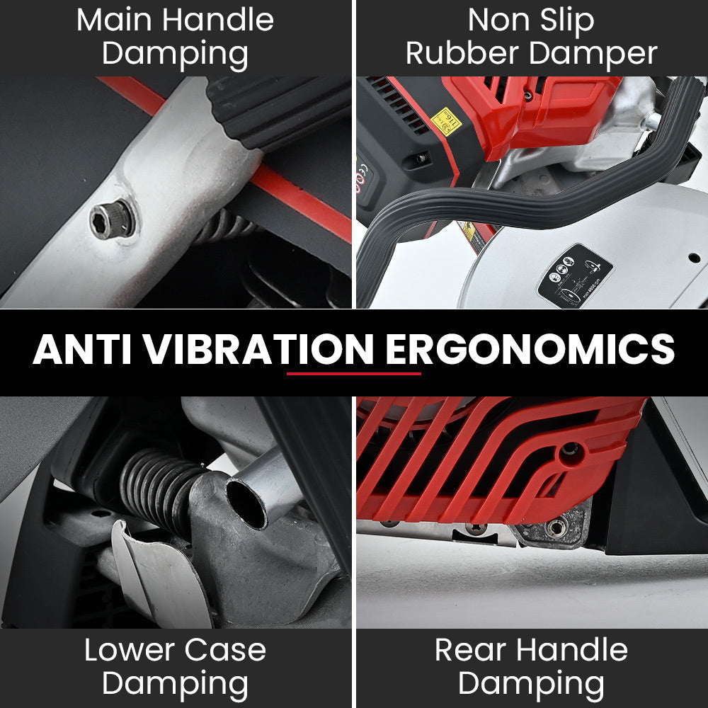 BAUMR-AG 350mm Professional Concrete Demolition Saw 74cc 2-Stroke, Wet and Dry Demo Cutting, 14 Diamond Blade, Anti-Vibration System