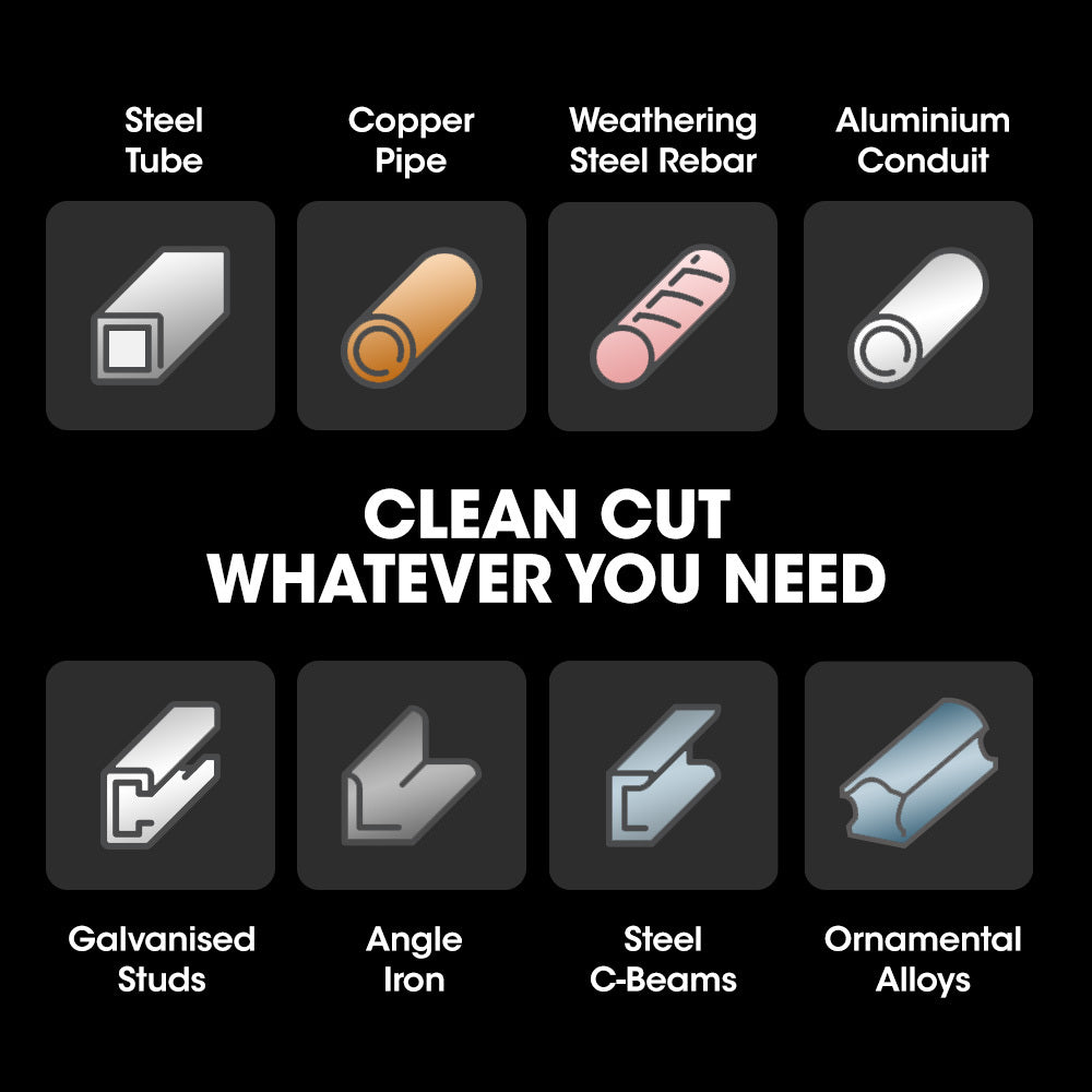 Baumr-AG 2400W 355mm 14 Metal Cut Off Cold Saw, Soft Start, 45 Degree Mitre Chop