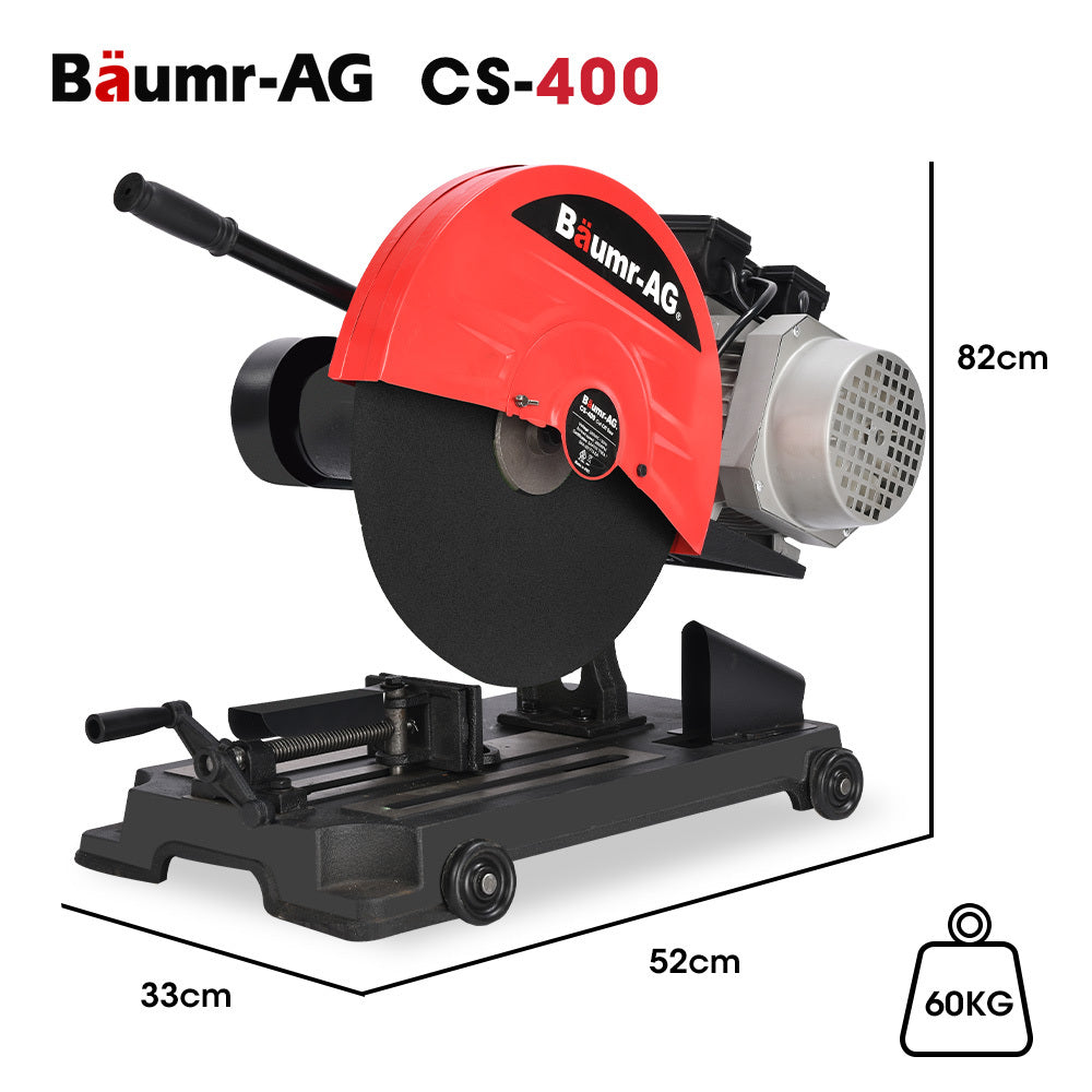 Baumr-AG 2400W 400mm 16 Metal Cut Off Cold Saw, Commercial Grade, Brushless Motor, Soft Start, 45 Degree Mitre Chop