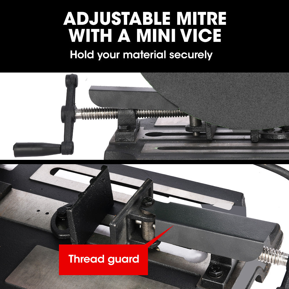 Baumr-AG 2400W 400mm 16 Metal Cut Off Cold Saw, Commercial Grade, Brushless Motor, Soft Start, 45 Degree Mitre Chop