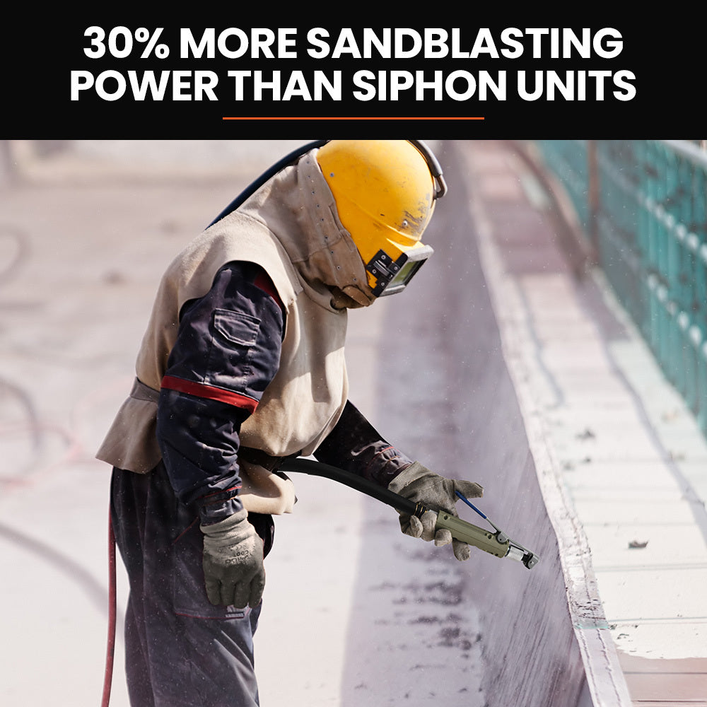 UNIMAC 38L Sandblasting Tank, Pressurised Design with Sandblast Gun Set with Hose