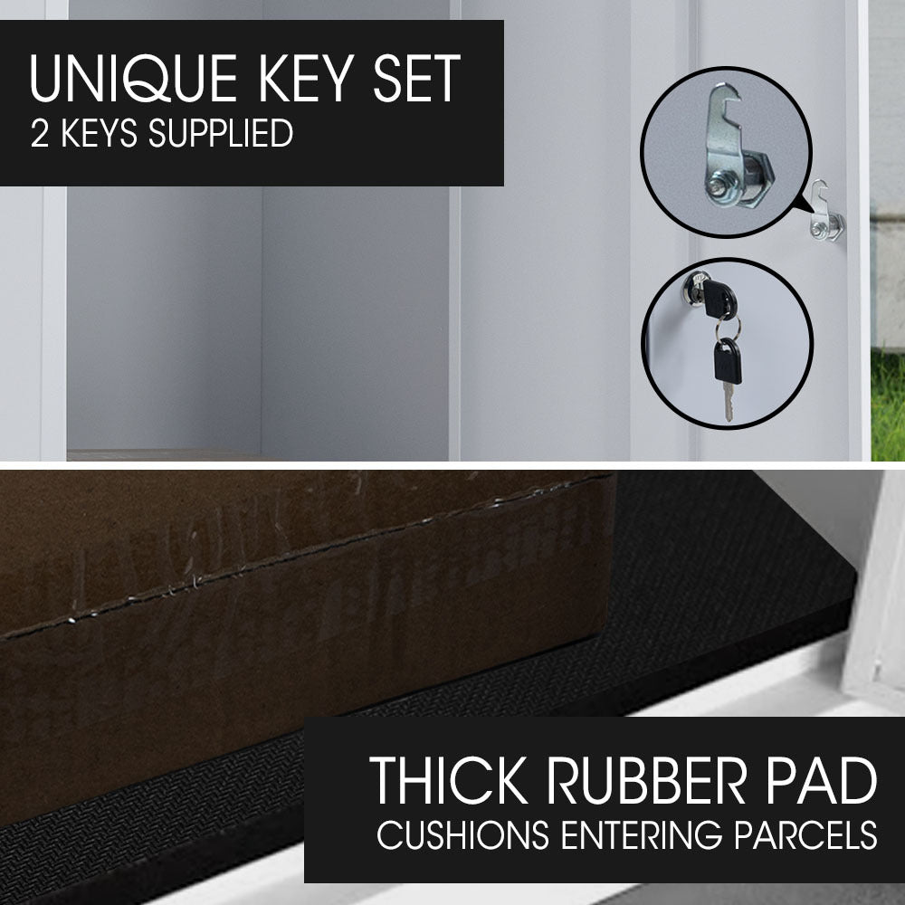 FORTIA Freestanding Parcel Post Box Letterbox, Letter Slot, Light Grey