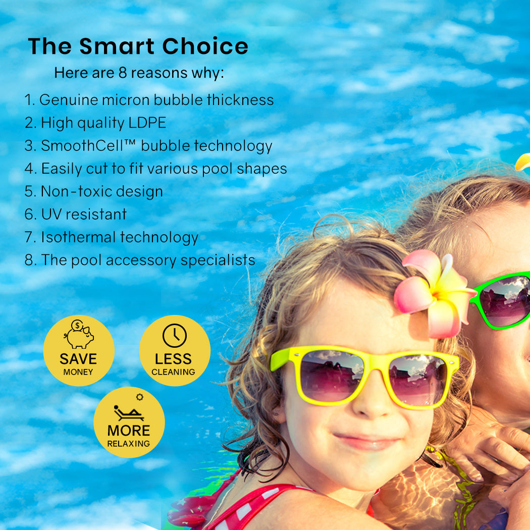 AURELAQUA Pool Roller Cover and 9.5x4m Solar Blanket 500 Micron, Blue