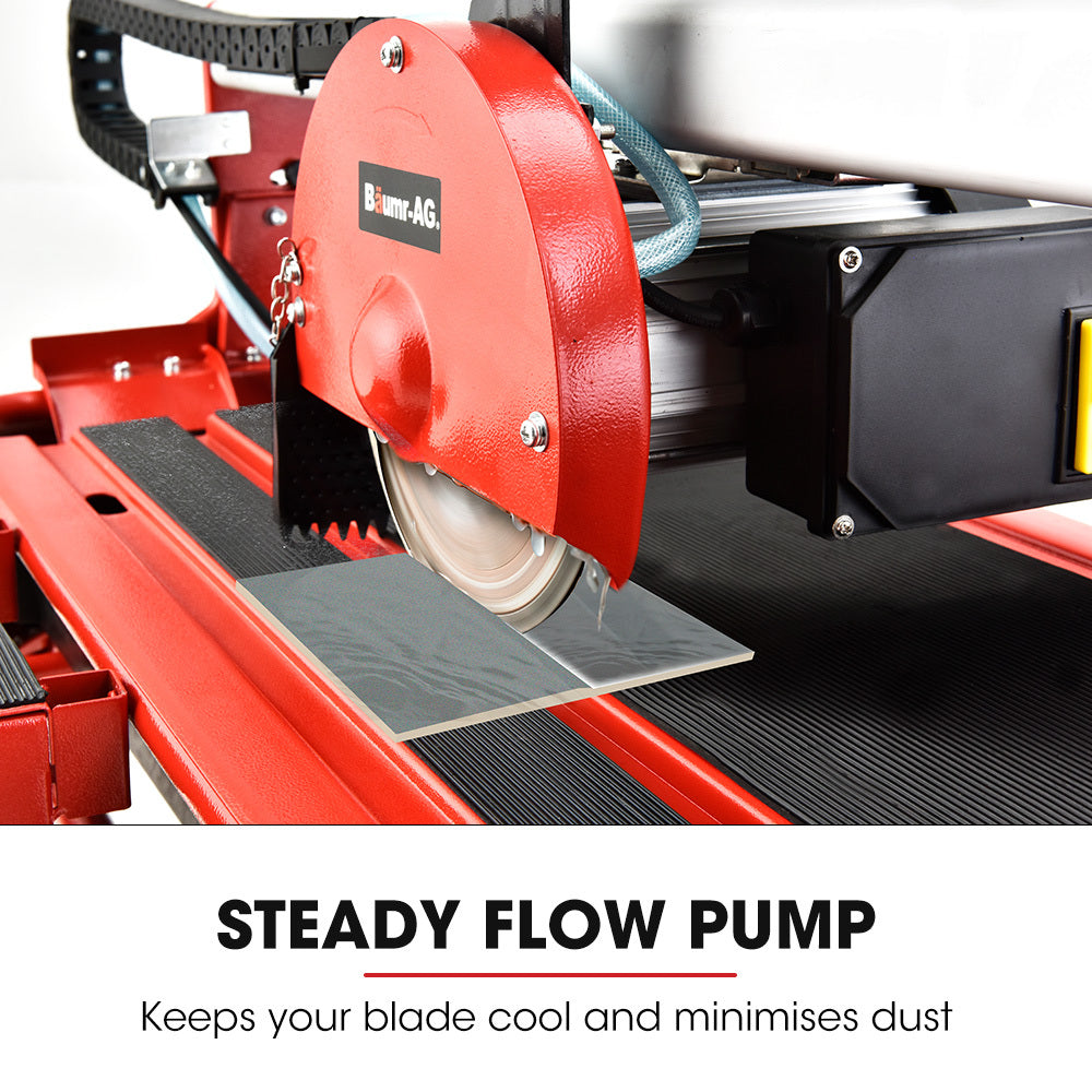 BAUMR-AG 800W Electric Tile Saw Cutter with 200mm (8) Blade, 720mm Cutting Length, Side Extension Table