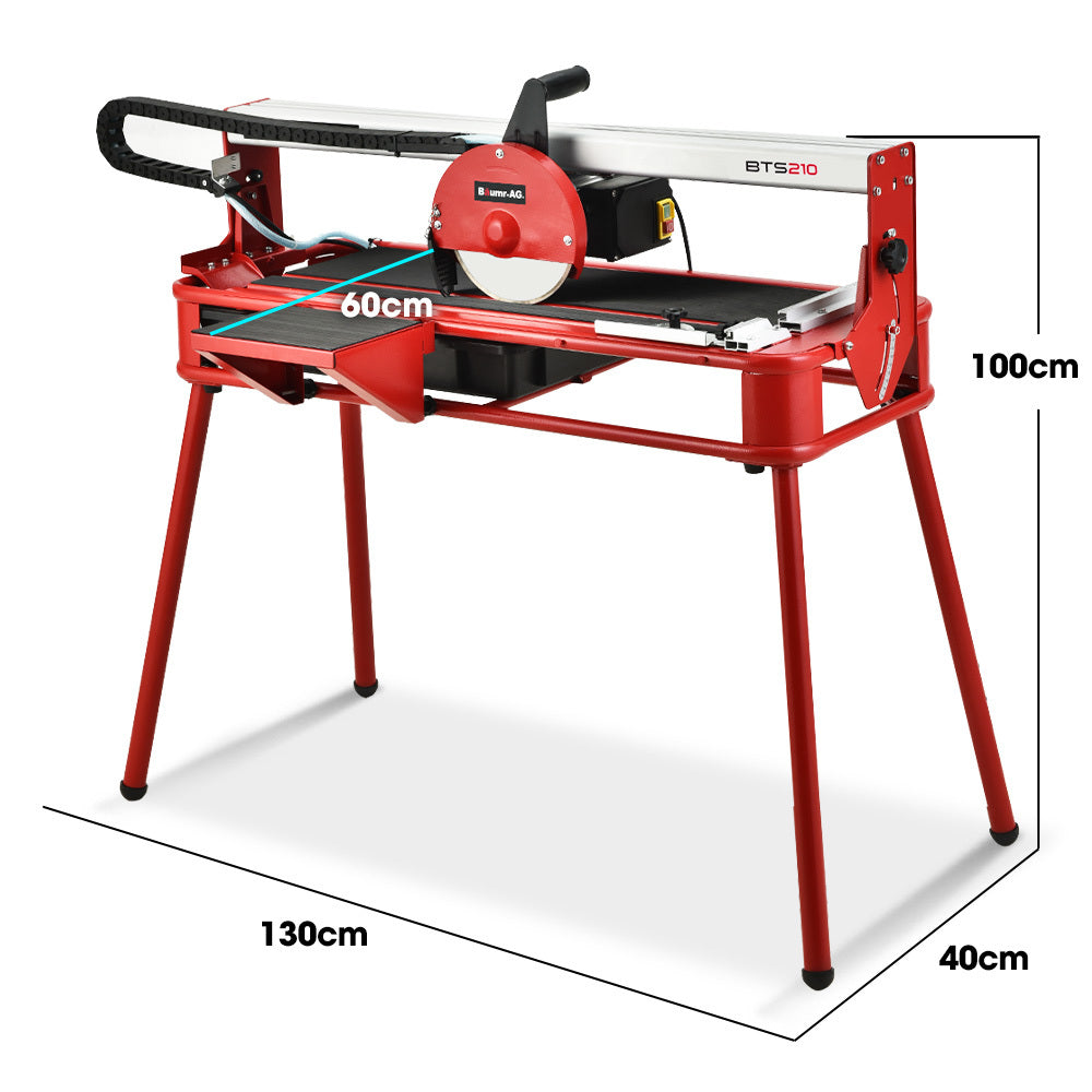 BAUMR-AG 800W Electric Tile Saw Cutter with 200mm (8) Blade, 720mm Cutting Length, Side Extension Table