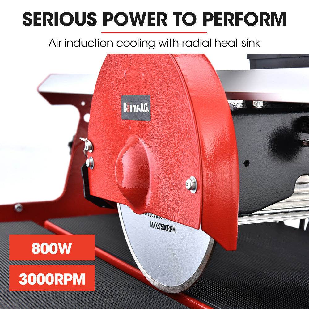 BAUMR-AG 800W Electric Tile Saw Cutter with 200mm (8) Blade, 620mm Cutting Length
