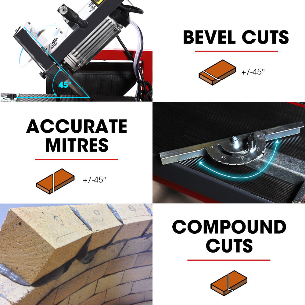 BAUMR-AG 2000W 350mm 14 Brick & Masonry Table Saw, Electric Tile Concrete Cutting, with Stand