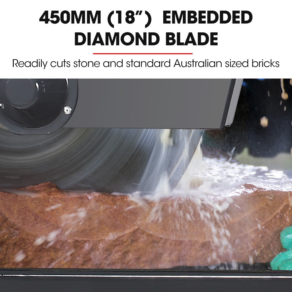 BAUMR-AG 2200W 450mm 18" Brick & Masonry Table Saw, Electric Tile Concrete Cutting, with Stand