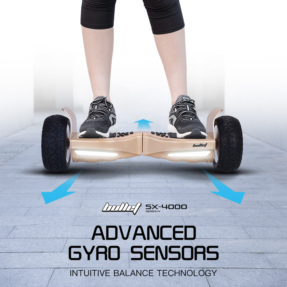 BULLET SX-4000 Hoverboard Scooter, 8.5 Wheels, 700W Brushless, Superior Self Balancing System, UL Certified, LED Lights, Carry Bag, Bronze