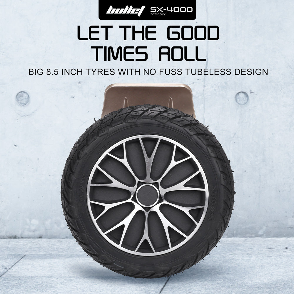 BULLET SX-4000 Hoverboard Scooter, 8.5 Wheels, 700W Brushless, Superior Self Balancing System, UL Certified, LED Lights, Carry Bag, Bronze