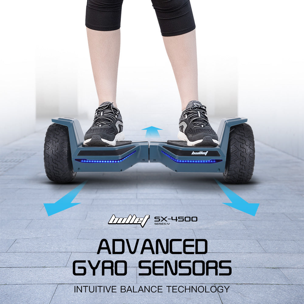 Bullet SX-4500 Hoverboard Scooter, 8.5 Wheels, 700W Brushless, Superior Self Balancing System, UL Certified, LED Lights, Carry Bag, Navy Blue