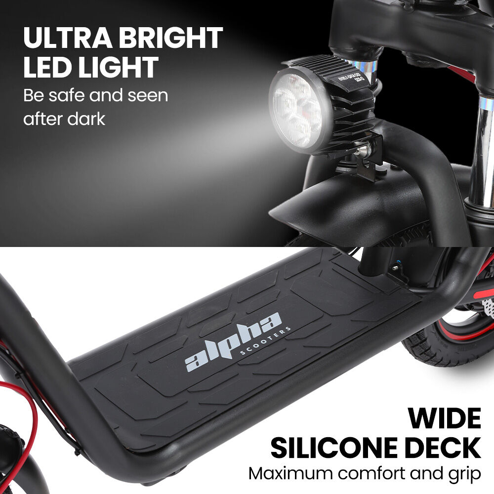 ALPHA Rover Electric Scooter with Seat, 500W 48V 25km/h 30km Range, 14-inch Tyres, Motorised Commuter eScooter for Adults, Black