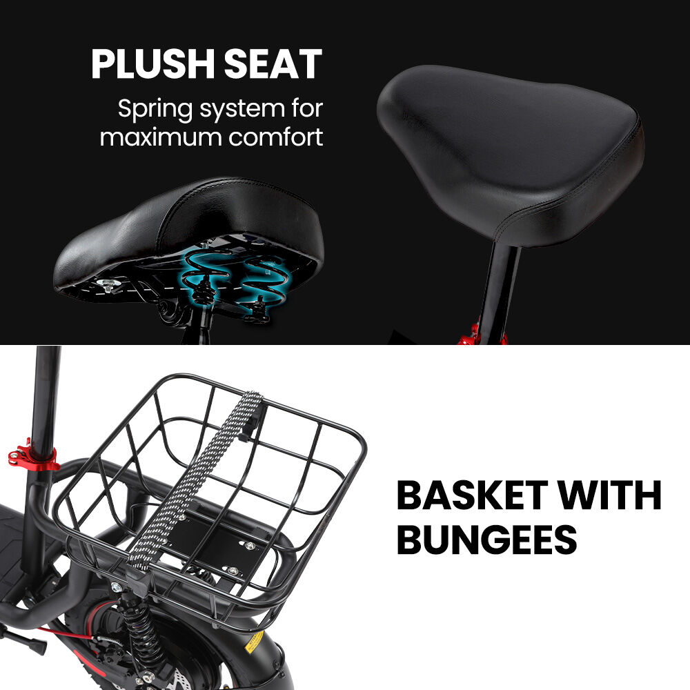 ALPHA Rover Electric Scooter with Seat, 500W 48V 25km/h 30km Range, 14-inch Tyres, Motorised Commute