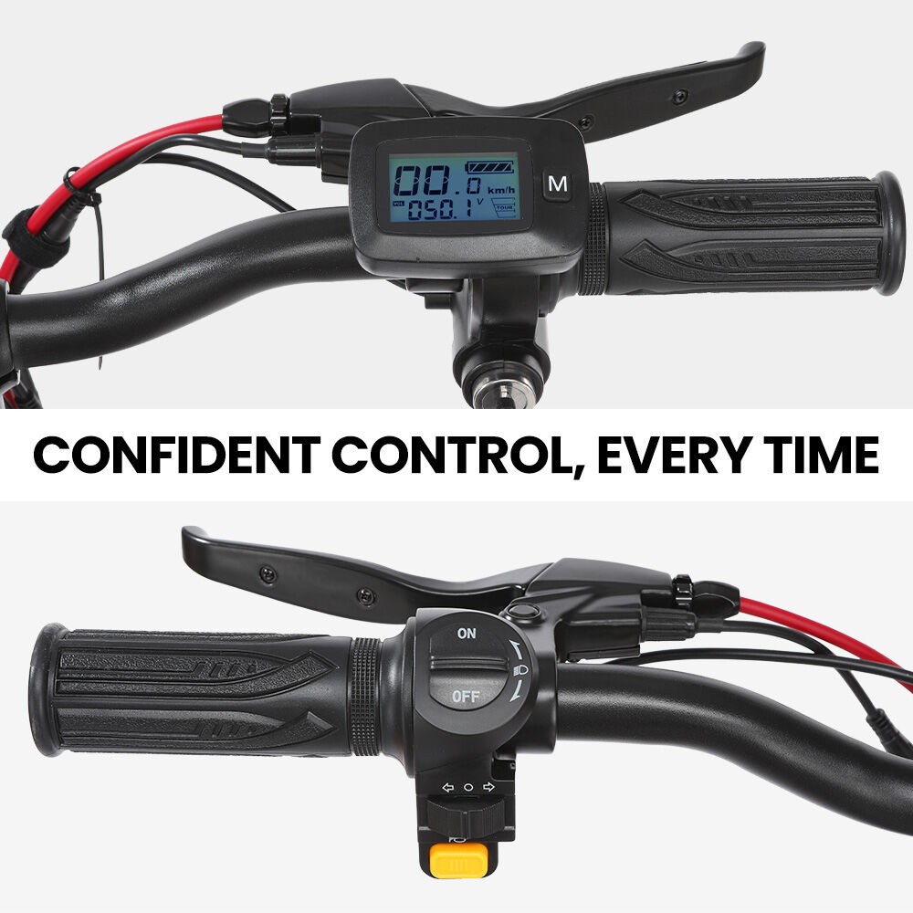 ALPHA Rover Electric Scooter with Seat, 500W 48V 25km/h 30km Range, 14-inch Tyres, Motorised Commuter eScooter for Adults, Black