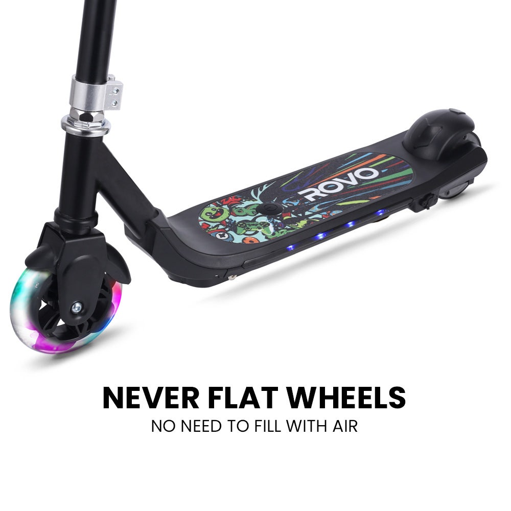 ROVO KIDS WhizKid Electric Scooter, Ages 5-11, Adjustable Height, AU Compliant, Lithium Battery, Brushless Motor, Black