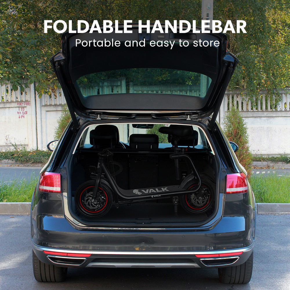 VALK Electric Scooter with Seat, Disc brakes, 12 Tyres, Motorised eScooter for Adults Teens Commuter