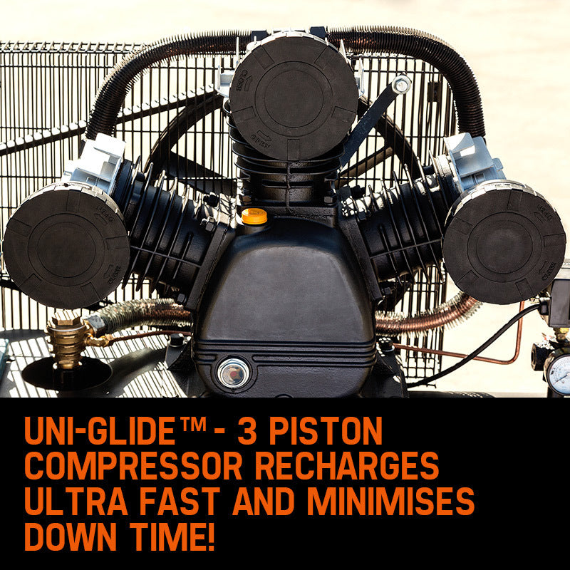 UNIMAC 115PSI 150L 7.5kW Industrial Electric Air Compressor, 20A 415V 3-Phase