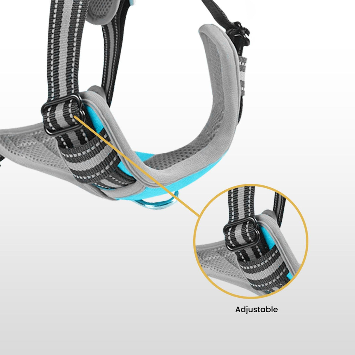 FLOOFI XXL Blue Dog Harness Vest with Adjustable Straps