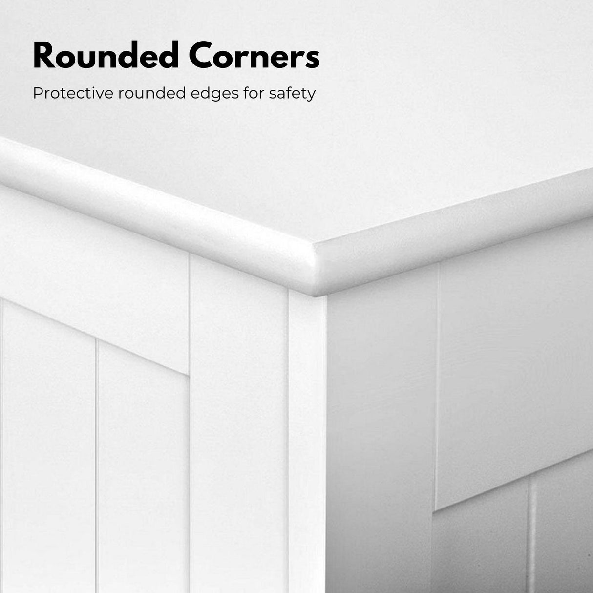 GOMINIMO White Kids Toy Organizer Chest with Lid and Safety Handle