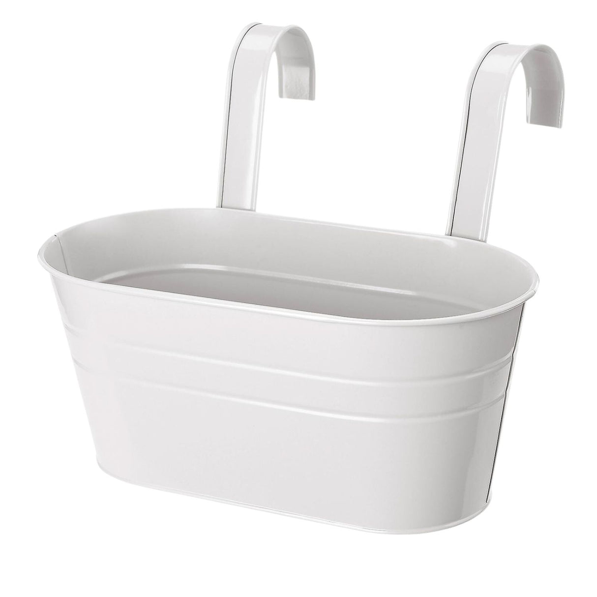 NOVEDEN 3 Pack Metal Iron Hanging Flower Pots with Detachable Hooks (White)