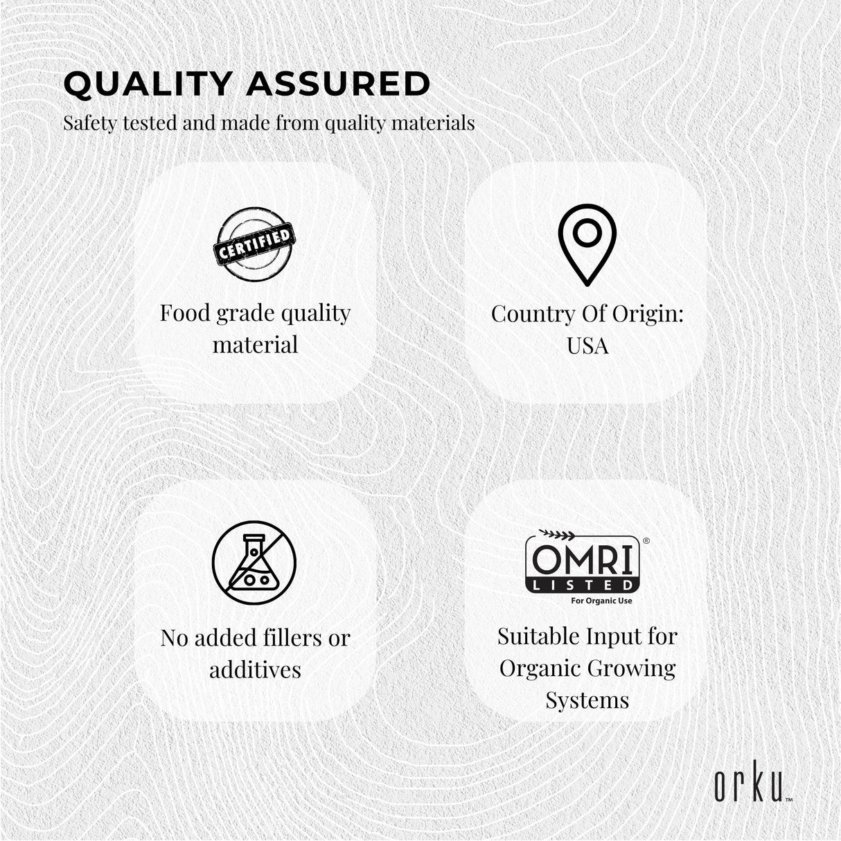 Orku 1Kg Fine Diatomaceous Earth - Food Grade FCC Fossil Shell Flour Powder