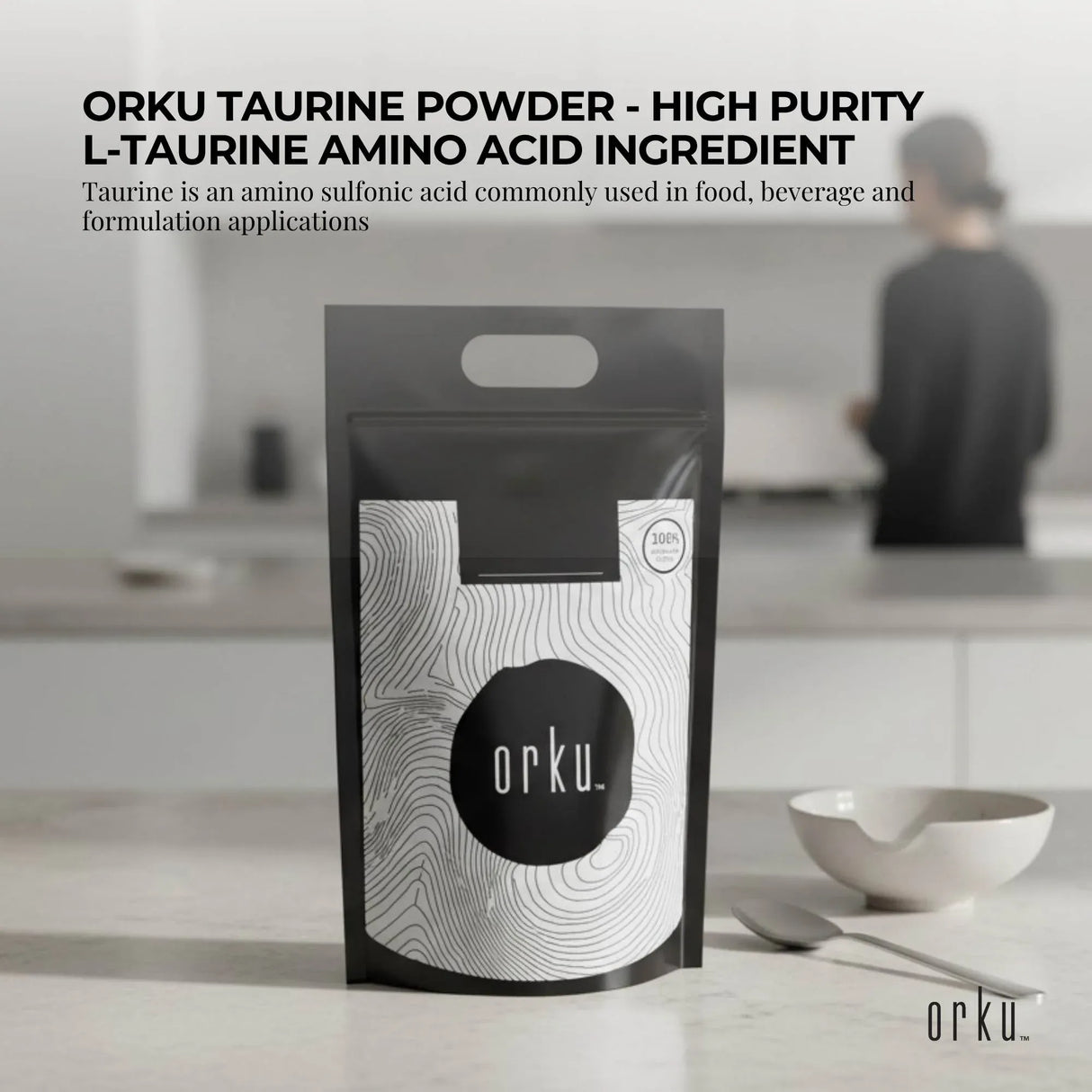 Orku Bulk 10Kg Taurine Powder High Purity L-Taurine Amino Acid Ingredient