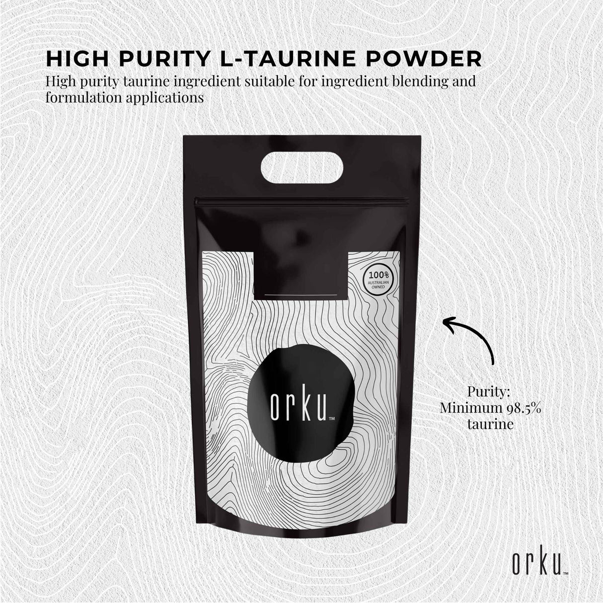 Orku Bulk 10Kg Taurine Powder High Purity L-Taurine Amino Acid Ingredient