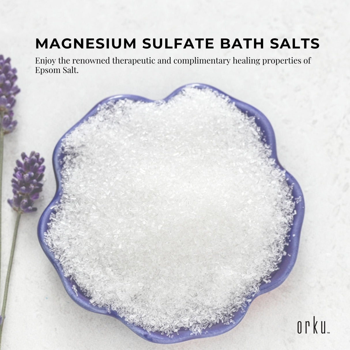 Orku 400g Epsom Salt - Magnesium Sulphate Bath Salts For Skin Body Sulfate
