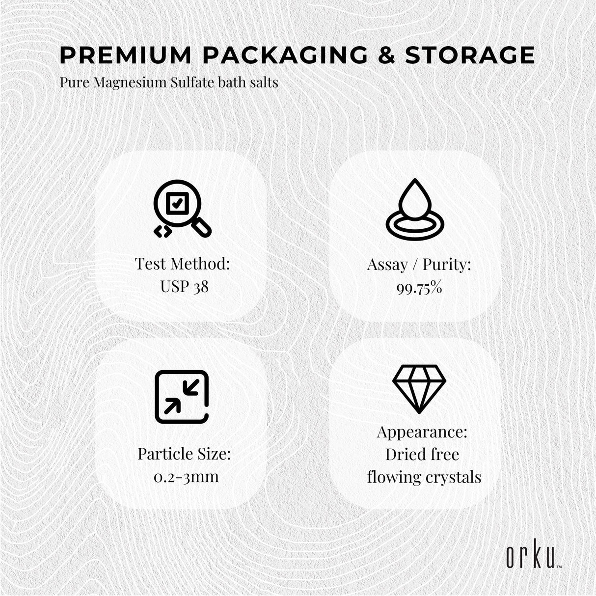 Orku 10Kg Epsom Salt - Magnesium Sulphate Bath Salts For Skin Body Sulfate