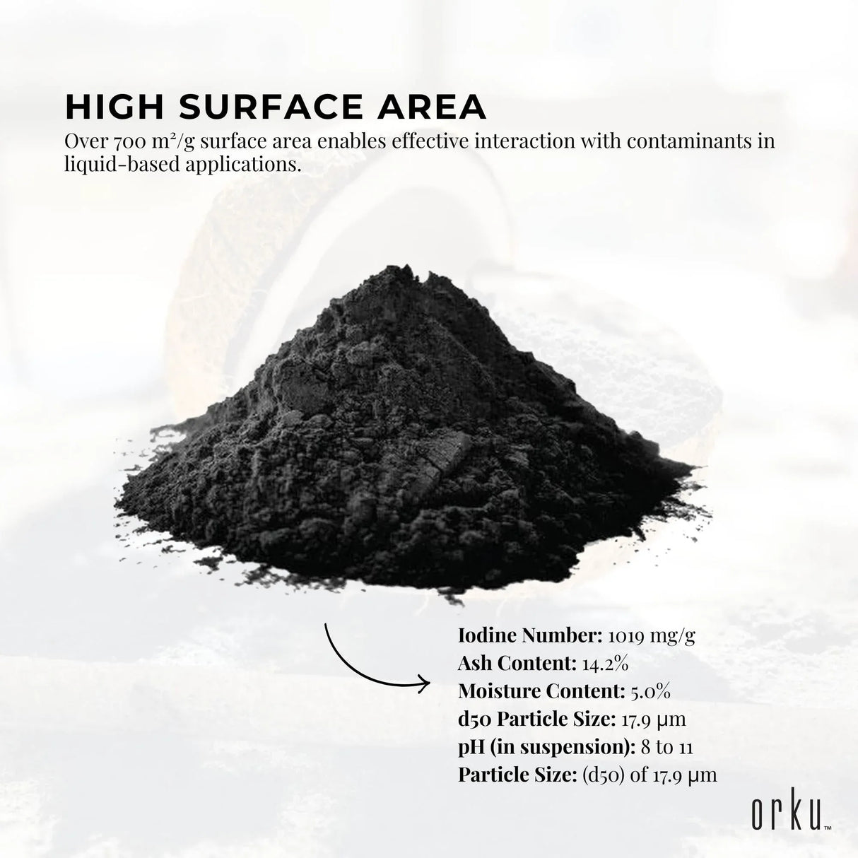 Orku 5Kg Activated Carbon Powder Coconut Charcoal - Water Filtration