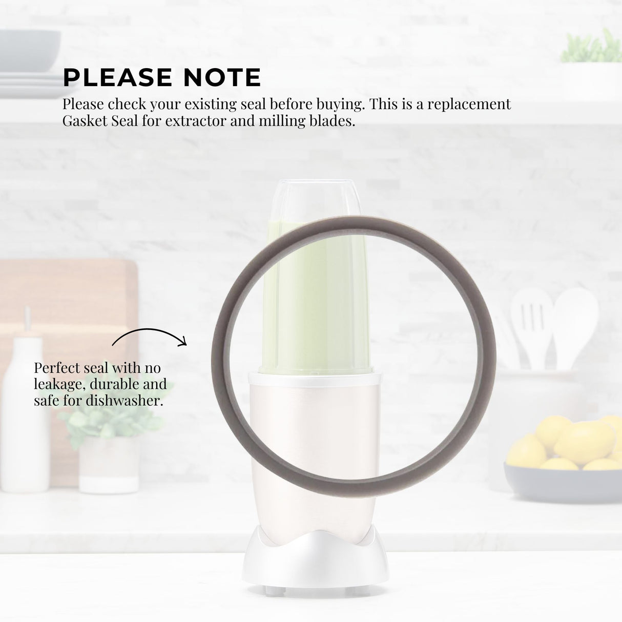 For Nutribullet Short Cup + Fliptop Lid + Grey Seal - For 900 and 600 Models