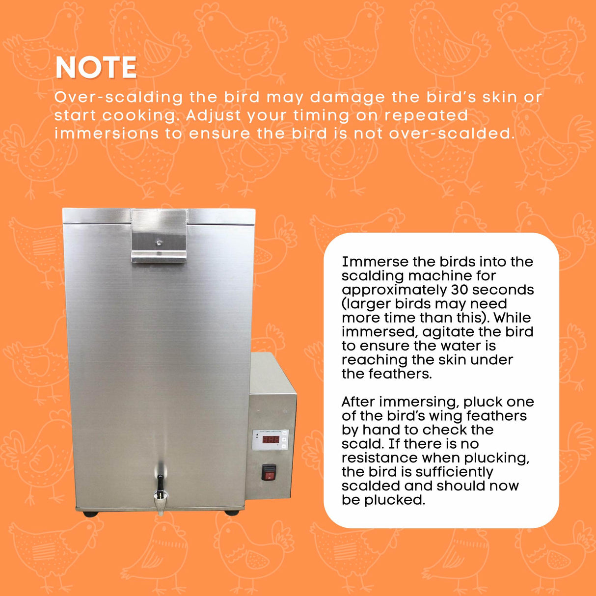 70L Electric Chicken Scalder Machine - Stainless Steel Poultry Turkey Scalding