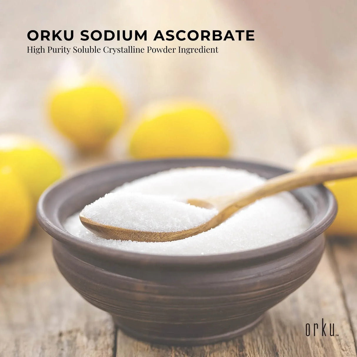 Orku 1.2Kg Sodium Ascorbate Tub - High Purity Soluble Crystalline Powder