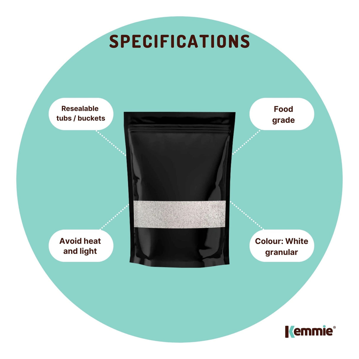 Kemmie 2Kg Potassium Sorbate Food Grade Granules Preservative E202 Cosmetic