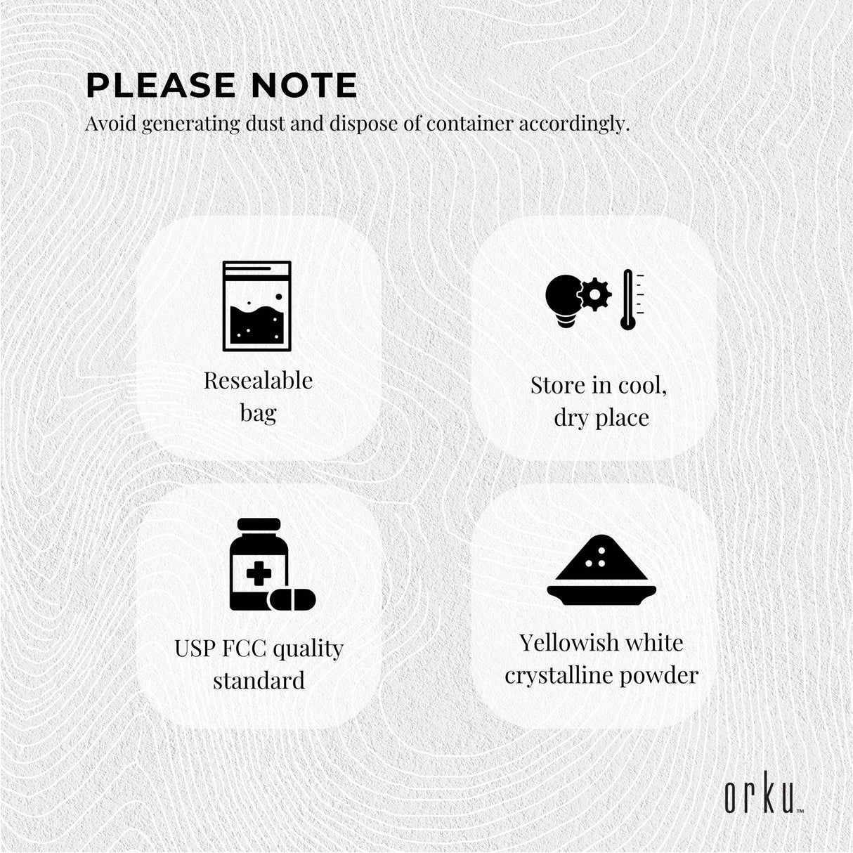 Orku 400g Sodium Ascorbate - High Purity Soluble Crystalline Powder Ingredient