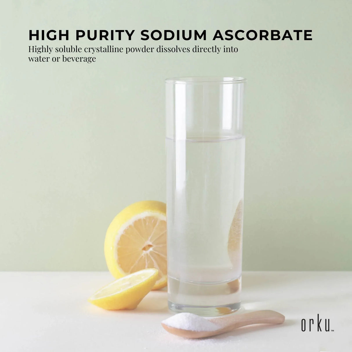 Orku 1Kg Sodium Ascorbate - High Purity Soluble Crystalline Powder Ingredient