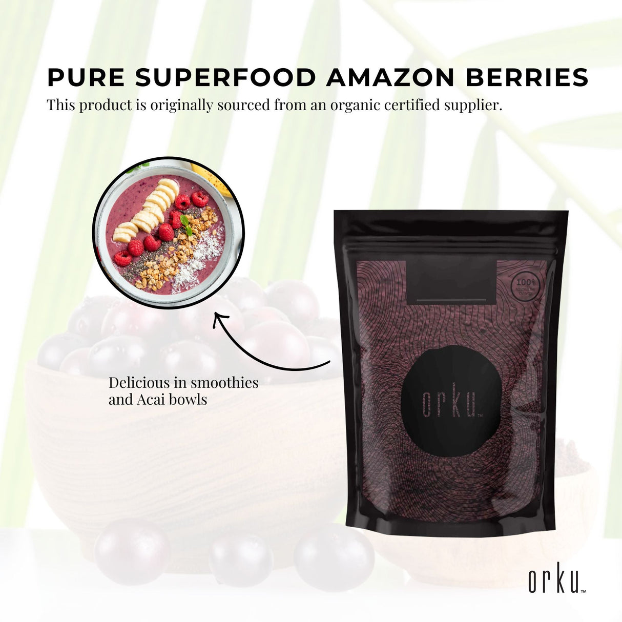 2Kg Acai Powder 100% Organic - Superfood Amazon Berries