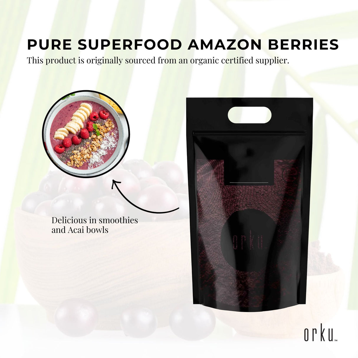 Bulk 10Kg Acai Powder 100% Organic - Superfood Amazon Berries