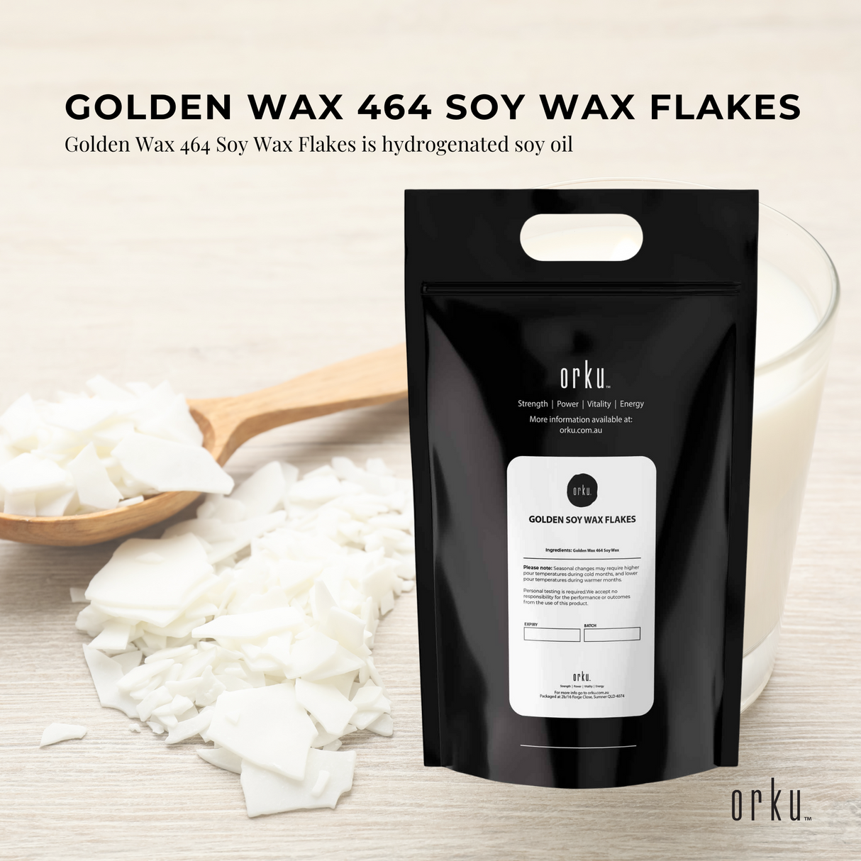 Bulk 20Kg Golden 464 Soy Wax Flakes - 100% Pure Natural DIY Candle Melts Chips