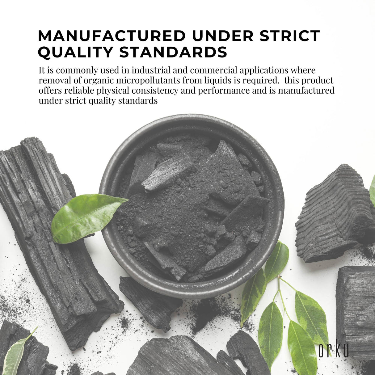 Orku 400g Activated Carbon Powder Coconut Charcoal Bucket - Water Filtration