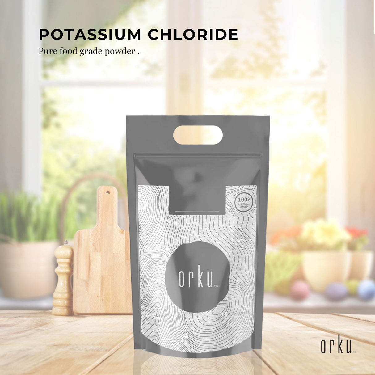 Orku 5Kg Potassium Chloride Powder (KCl) - Food Grade E508 Salt Substitute