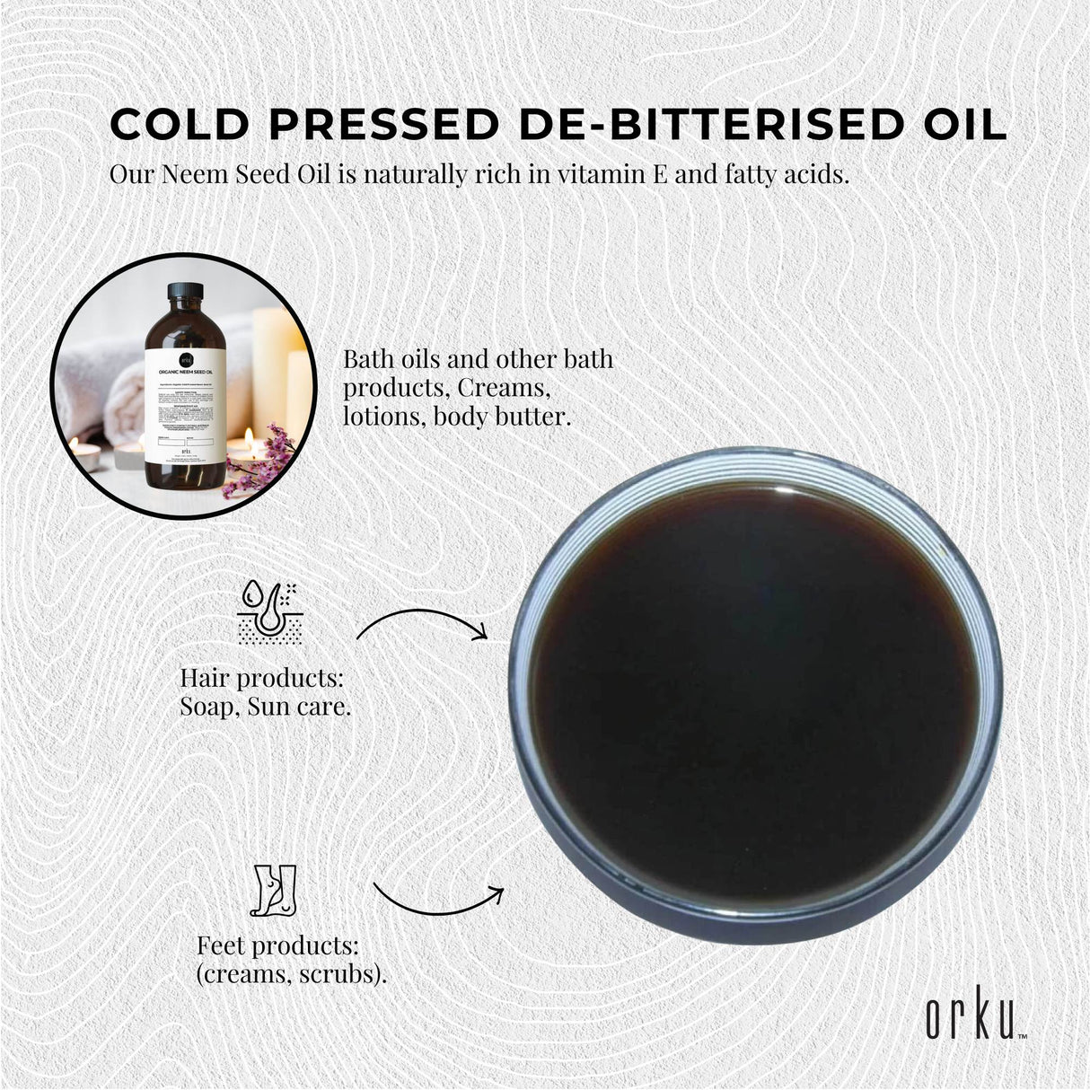 Cold Pressed 500ml Neem Seed Oil - Organic Debitterised with Azadirachtin Indica