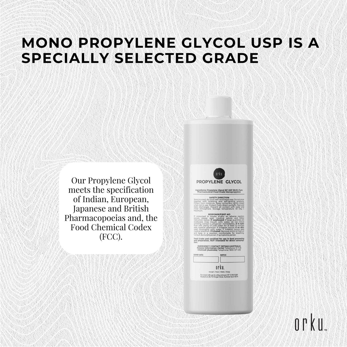 500ml High-Purity Pharmaceutical Food Grade Propylene Glycol BP USP 99.9% Monopropylene